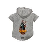 monopetz Kapişonlu Polar Sweatshirt Köpek ve Kedi Kıyafeti & Elbisesi Gri Happy Halloween Azrail S