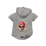 monopetz Kapişonlu Polar Sweatshirt Köpek Ve Kedi Kıyafeti & Elbisesi Gri Mario XL