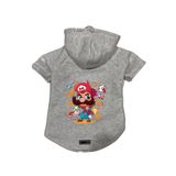 monopetz Kapişonlu Polar Sweatshirt Köpek Ve Kedi Kıyafeti & Elbisesi Gri Mario XS