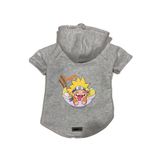 monopetz Kapişonlu Polar Sweatshirt Köpek ve Kedi Kıyafeti & Elbisesi Gri Naruto M