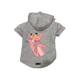 monopetz Kapişonlu Polar Sweatshirt Köpek Ve Kedi Kıyafeti & Elbisesi Gri Pembe Panter L
