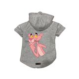 monopetz Kapişonlu Polar Sweatshirt Köpek Ve Kedi Kıyafeti & Elbisesi Gri Pembe Panter XS