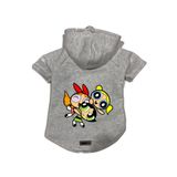 monopetz Kapişonlu Polar Sweatshirt Köpek Ve Kedi Kıyafeti & Elbisesi Gri Power Puff Girls S