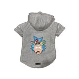 monopetz Kapişonlu Polar Sweatshirt Köpek ve Kedi Kıyafeti & Elbisesi Gri Rick and Morty 2 L