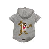 monopetz Kapişonlu Polar Sweatshirt Köpek ve Kedi Kıyafeti & Elbisesi - Gri Tazmanya Canavarı S Beden