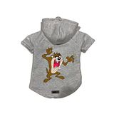 monopetz Kapişonlu Polar Sweatshirt Köpek ve Kedi Kıyafeti & Elbisesi - Gri Tazmanya Canavarı XS Beden