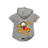 monopetz Kapişonlu Polar Sweatshirt Köpek Ve Kedi Kıyafeti & Elbisesi Gri Yeni Garfield L