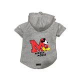 monopetz Kapişonlu Polar Sweatshirt Köpek ve Kedi Kıyafeti & Elbisesi Gri Yeni Mickey 2 L