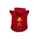 monopetz Kapişonlu Polar Sweatshirt Köpek ve Kedi Kıyafeti & Elbisesi Kırmızı Bart Simpson M