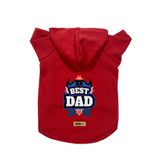 monopetz Kapişonlu Polar Sweatshirt Köpek ve Kedi Kıyafeti & Elbisesi - Kırmızı Best Dad XS Beden