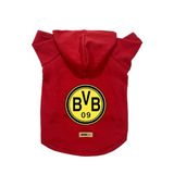 monopetz Kapişonlu Polar Sweatshirt Köpek Ve Kedi Kıyafeti & Elbisesi Kırmızı Borussia Dortmund S