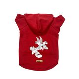 monopetz Kapişonlu Polar Sweatshirt Köpek ve Kedi Kıyafeti & Elbisesi - Kırmızı Bugs Bunny XS Beden
