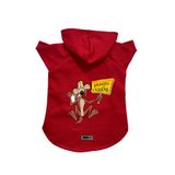 monopetz Kapişonlu Polar Sweatshirt Köpek ve Kedi Kıyafeti & Elbisesi Kırmızı Coiote L