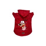 monopetz Kapişonlu Polar Sweatshirt Köpek ve Kedi Kıyafeti & Elbisesi Kırmızı Courage XL