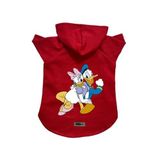monopetz Kapişonlu Polar Sweatshirt Köpek ve Kedi Kıyafeti & Elbisesi Kırmızı Deysi Donald M