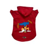 monopetz Kapişonlu Polar Sweatshirt Köpek ve Kedi Kıyafeti & Elbisesi Kırmızı Goofy M
