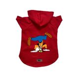 monopetz Kapişonlu Polar Sweatshirt Köpek ve Kedi Kıyafeti & Elbisesi Kırmızı Goofy XS