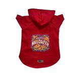 monopetz Kapişonlu Polar Sweatshirt Köpek ve Kedi Kıyafeti & Elbisesi Kırmızı Happy Halloween M