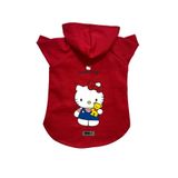 monopetz Kapişonlu Polar Sweatshirt Köpek Ve Kedi Kıyafeti & Elbisesi Kırmızı Hello Kitty XS