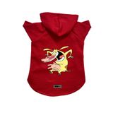 monopetz Kapişonlu Polar Sweatshirt Köpek ve Kedi Kıyafeti & Elbisesi Kırmızı İnek S