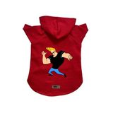 monopetz Kapişonlu Polar Sweatshirt Köpek Ve Kedi Kıyafeti & Elbisesi Kırmızı Johny Bravo M