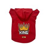 monopetz Kapişonlu Polar Sweatshirt Köpek ve Kedi Kıyafeti & Elbisesi - Kırmızı King L Beden