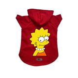 monopetz Kapişonlu Polar Sweatshirt Köpek ve Kedi Kıyafeti & Elbisesi Kırmızı Lisa Simpson XL