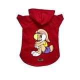 monopetz Kapişonlu Polar Sweatshirt Köpek ve Kedi Kıyafeti & Elbisesi Kırmızı Lola XS