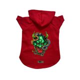 monopetz Kapişonlu Polar Sweatshirt Köpek ve Kedi Kıyafeti & Elbisesi Kırmızı Master Of The Snake S