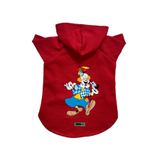 monopetz Kapişonlu Polar Sweatshirt Köpek ve Kedi Kıyafeti & Elbisesi Kırmızı Palyaço L