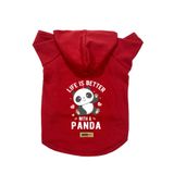 monopetz Kapişonlu Polar Sweatshirt Köpek ve Kedi Kıyafeti & Elbisesi - Kırmızı Panda M Beden