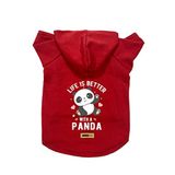 monopetz Kapişonlu Polar Sweatshirt Köpek ve Kedi Kıyafeti & Elbisesi - Kırmızı Panda S Beden