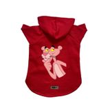 monopetz Kapişonlu Polar Sweatshirt Köpek Ve Kedi Kıyafeti & Elbisesi Kırmızı Pembe Panter L