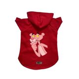 monopetz Kapişonlu Polar Sweatshirt Köpek Ve Kedi Kıyafeti & Elbisesi Kırmızı Pembe Panter S