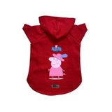 monopetz Kapişonlu Polar Sweatshirt Köpek ve Kedi Kıyafeti & Elbisesi Kırmızı Peppa Pig M