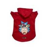monopetz Kapişonlu Polar Sweatshirt Köpek ve Kedi Kıyafeti & Elbisesi Kırmızı Rick and Morty 2 M