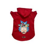 monopetz Kapişonlu Polar Sweatshirt Köpek ve Kedi Kıyafeti & Elbisesi Kırmızı Rick and Morty 2 XS