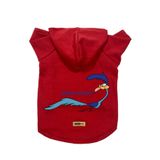 monopetz Kapişonlu Polar Sweatshirt Köpek ve Kedi Kıyafeti & Elbisesi - Kırmızı Road Runner L Beden