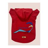 monopetz Kapişonlu Polar Sweatshirt Köpek ve Kedi Kıyafeti & Elbisesi - Kırmızı Road Runner M Beden