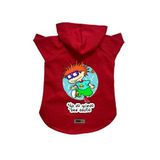 monopetz Kapişonlu Polar Sweatshirt Köpek ve Kedi Kıyafeti & Elbisesi Kırmızı Rugrats Carlitos S