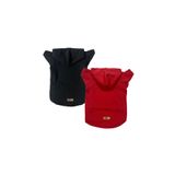 monopetz Kapişonlu Polar Sweatshirt Köpek ve Kedi Kıyafeti & Elbisesi - Kırmızı & Siyah 2'Li Fırsat Paketi M Beden
