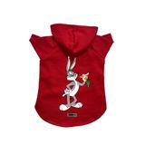 monopetz Kapişonlu Polar Sweatshirt Köpek ve Kedi Kıyafeti & Elbisesi Kırmızı Yeni Bugs Bunny M