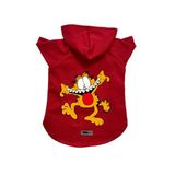 monopetz Kapişonlu Polar Sweatshirt Köpek Ve Kedi Kıyafeti & Elbisesi Kırmızı Yeni Garfield L