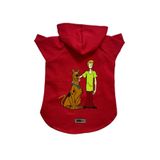 monopetz Kapişonlu Polar Sweatshirt Köpek Ve Kedi Kıyafeti & Elbisesi Kırmızı Yeni Scooby Doo XL