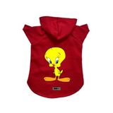 monopetz Kapişonlu Polar Sweatshirt Köpek Ve Kedi Kıyafeti & Elbisesi Kırmızı Yeni Tweety XS