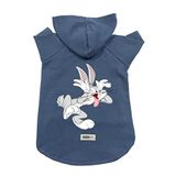 monopetz Kapişonlu Polar Sweatshirt Köpek ve Kedi Kıyafeti & Elbisesi - Lacivert Bugs Bunny L Beden