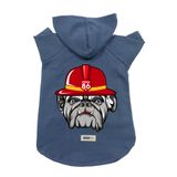 monopetz Kapişonlu Polar Sweatshirt Köpek ve Kedi Kıyafeti & Elbisesi - Lacivert Firemen XL Beden