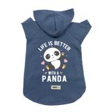 monopetz Kapişonlu Polar Sweatshirt Köpek ve Kedi Kıyafeti & Elbisesi - Lacivert Panda S Beden
