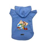monopetz Kapişonlu Polar Sweatshirt Köpek ve Kedi Kıyafeti & Elbisesi Mavi Astrix Obelix M