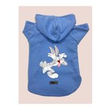monopetz Kapişonlu Polar Sweatshirt Köpek ve Kedi Kıyafeti & Elbisesi - Mavi Bugs Bunny S Beden